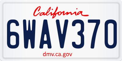 CA license plate 6WAV370