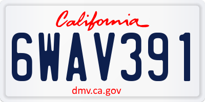 CA license plate 6WAV391