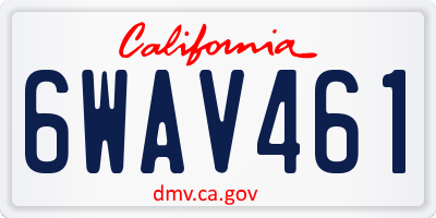 CA license plate 6WAV461