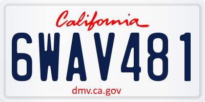 CA license plate 6WAV481