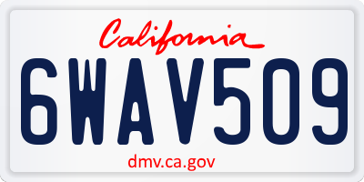 CA license plate 6WAV509