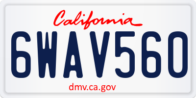 CA license plate 6WAV560