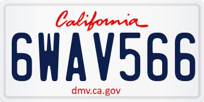 CA license plate 6WAV566