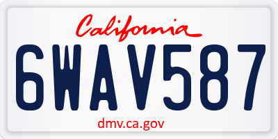 CA license plate 6WAV587