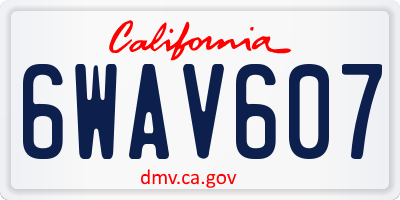 CA license plate 6WAV607