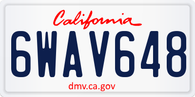 CA license plate 6WAV648