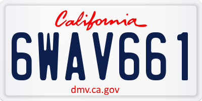 CA license plate 6WAV661