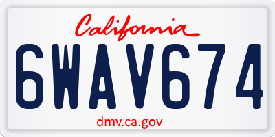CA license plate 6WAV674