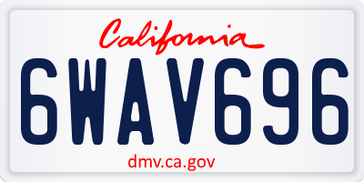 CA license plate 6WAV696