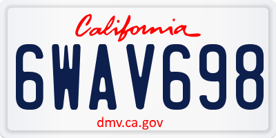 CA license plate 6WAV698
