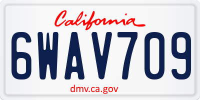 CA license plate 6WAV709