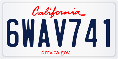 CA license plate 6WAV741