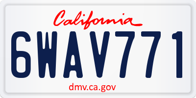 CA license plate 6WAV771
