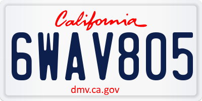 CA license plate 6WAV805