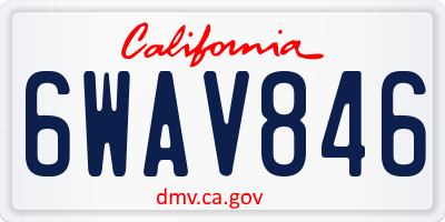 CA license plate 6WAV846