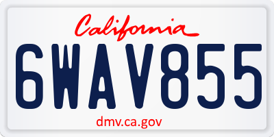 CA license plate 6WAV855
