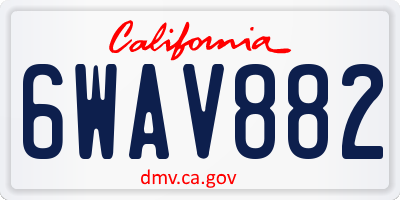 CA license plate 6WAV882