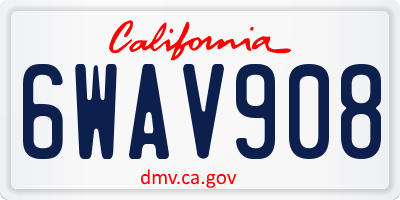 CA license plate 6WAV908
