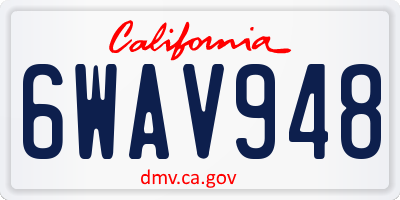 CA license plate 6WAV948