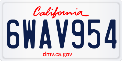 CA license plate 6WAV954