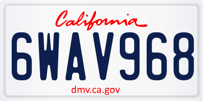 CA license plate 6WAV968