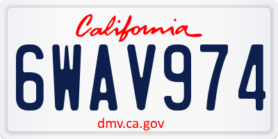 CA license plate 6WAV974