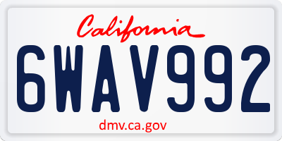 CA license plate 6WAV992
