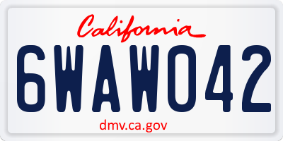 CA license plate 6WAW042