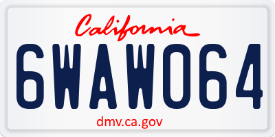 CA license plate 6WAW064
