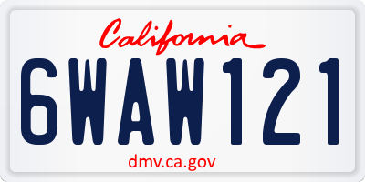 CA license plate 6WAW121