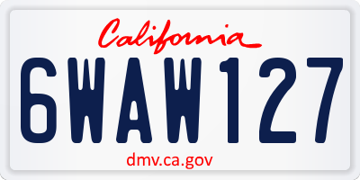 CA license plate 6WAW127