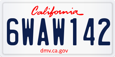 CA license plate 6WAW142