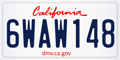 CA license plate 6WAW148