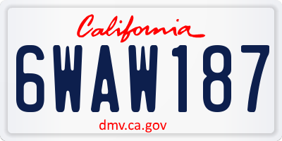 CA license plate 6WAW187