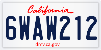 CA license plate 6WAW212
