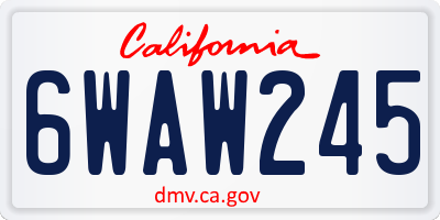 CA license plate 6WAW245