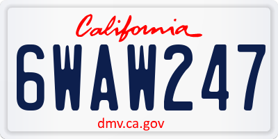 CA license plate 6WAW247