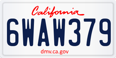 CA license plate 6WAW379