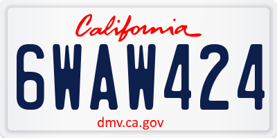 CA license plate 6WAW424