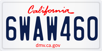 CA license plate 6WAW460