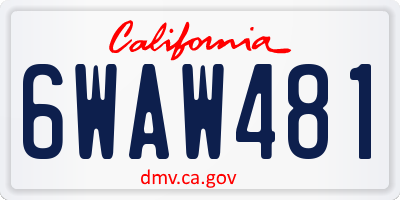 CA license plate 6WAW481