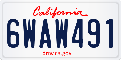 CA license plate 6WAW491
