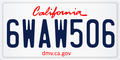CA license plate 6WAW506