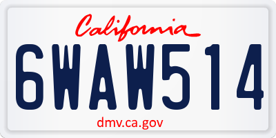 CA license plate 6WAW514