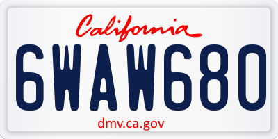 CA license plate 6WAW680