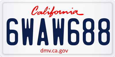 CA license plate 6WAW688