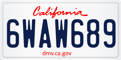 CA license plate 6WAW689