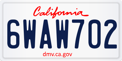 CA license plate 6WAW702