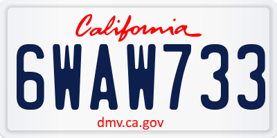 CA license plate 6WAW733
