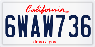 CA license plate 6WAW736